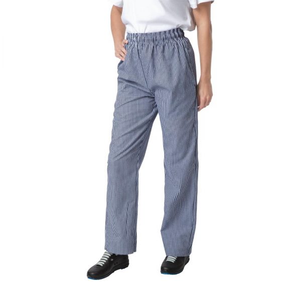 Whites Chefs Apparel Men's Vegas Trousers Small Blue and White Check Pants 